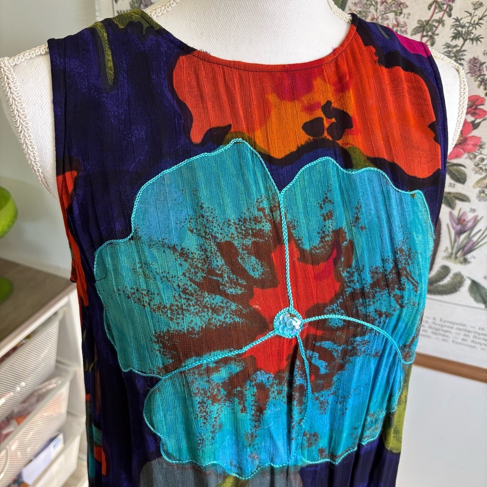 Vintage Multicolor Floral Dress - Picture 2 of 5
